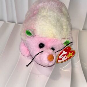 Ty Pink and White Plush Mouse